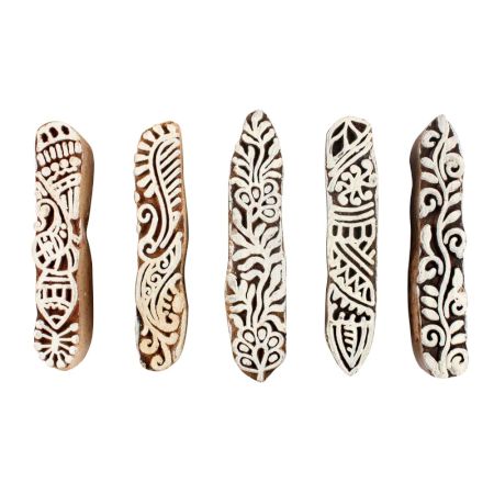 Set of 5 Piece New Mix Wooden Printing Blocks